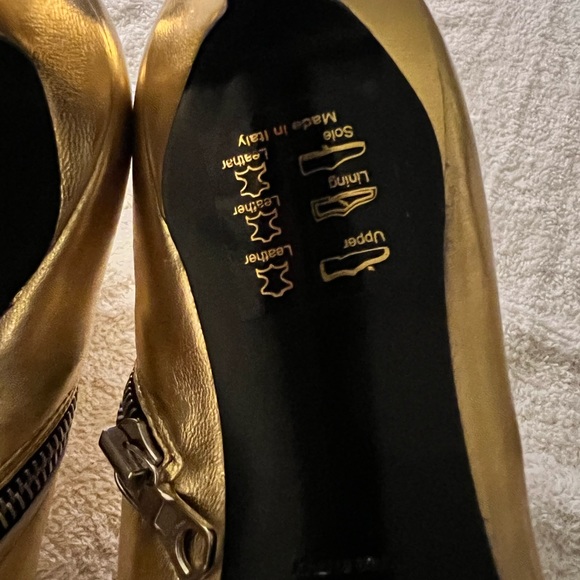 RAG & BONE METALLIC GOLD LEATHER ANKLE BOOTS… SIZE 40/9.5 MEDIUM… NWOB 3” HEELS - Picture 11 of 14